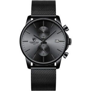 Mens Watch Fashion Sleek Minimalist Quartz Analog Mesh Stainless With Date
